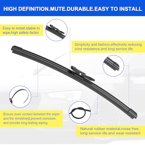 ANIKLUIM 2626 Wiper Blades with 14 Rear Wiper Blade Set Replacement for 20062015 Audi Q7 Windshield Wipers Original Factory Quality Pack of 3 - Image 3