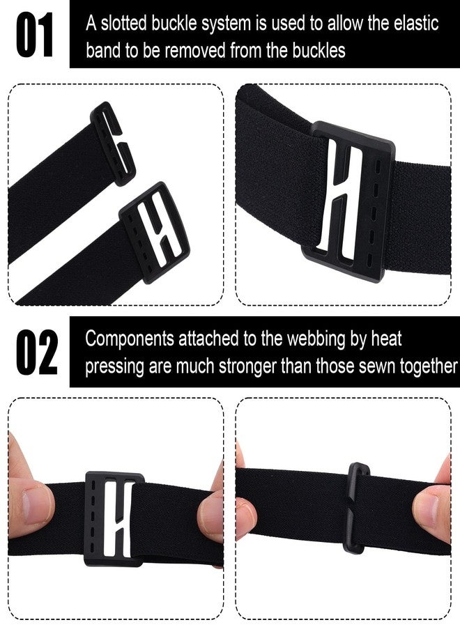 Fukaisu 1pcs Elastic Headlamp Strap Replacement, Nylon Adjustable 2.5cm/1in Wide Headlight Strap Compatible with Black Diamond, Petzl, Princeton Tec, Fenix (Black) - Image 2