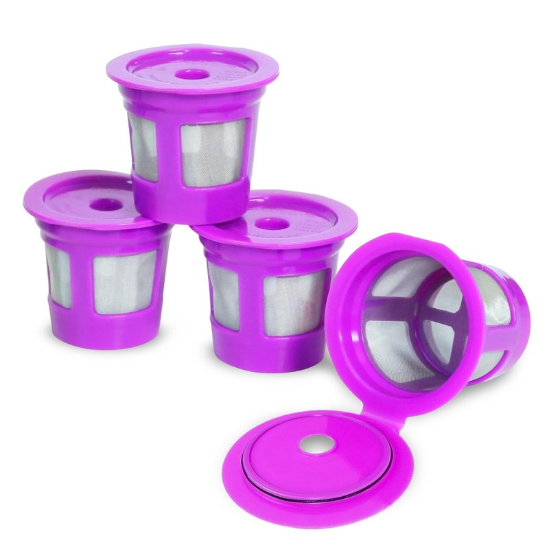 Perfect Pod 1-Stream Cafe Save Reusable K Cup Pod Coffee Filters - Refillable Coffee Pod Capsules with Built-In, Integrated Mesh Strainer for use with Keurig & Select Single Cup Coffee Makers, 4-Pack - Image 1