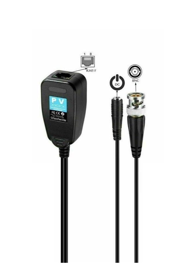 2 Pairs Passive HD and Analog Video Balun – RJ45 Transceiver Transmitter for HD-CVI/TVI/AHD/CVBS Cameras up to 8MP, with DC Suppression Protection - Image 4