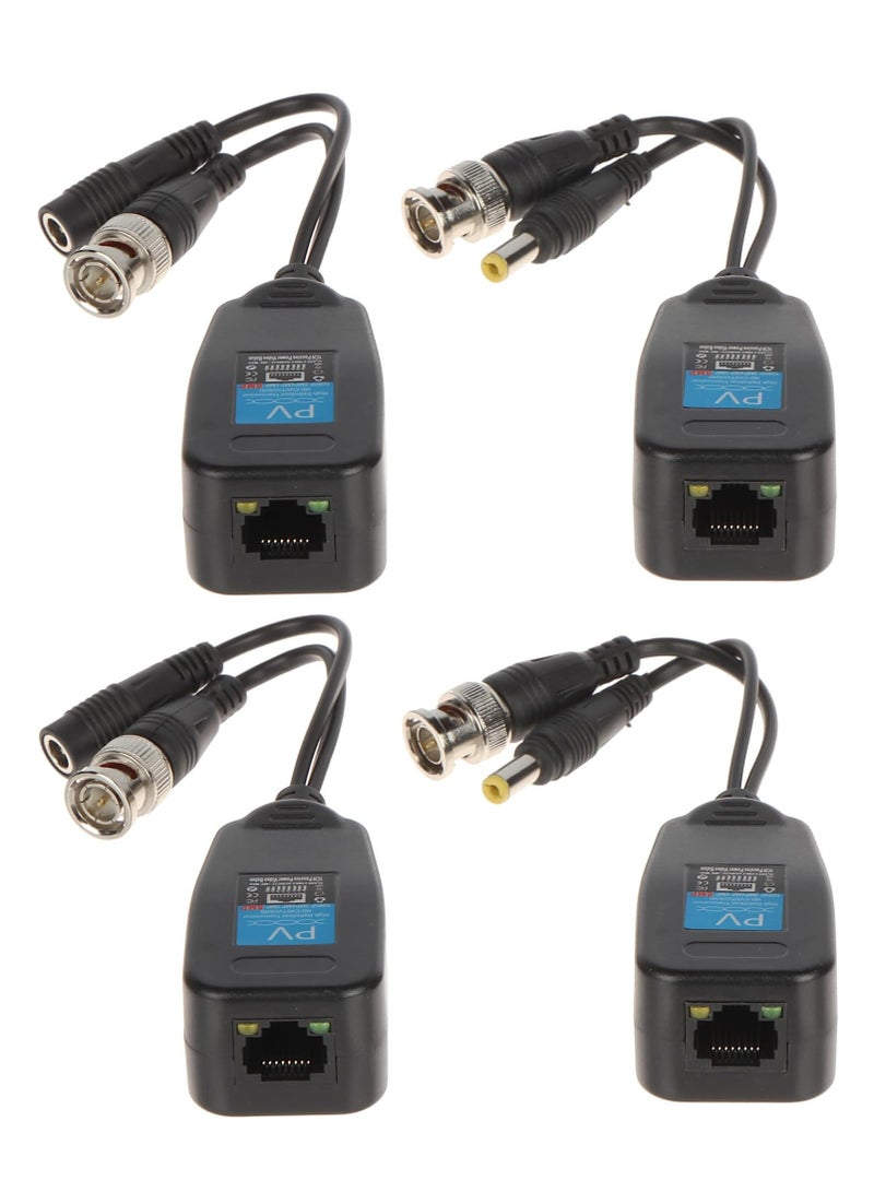 2 Pairs Passive HD and Analog Video Balun – RJ45 Transceiver Transmitter for HD-CVI/TVI/AHD/CVBS Cameras up to 8MP, with DC Suppression Protection - Image 2