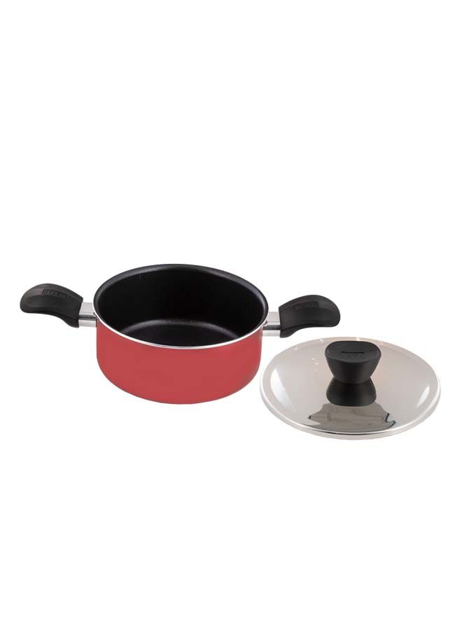 Alsaif Vetro Cooking Pot Non Stick With Stainless Steel Lid (Coating Interior) 18Cm  Wine Red K797006/18 - Image 3