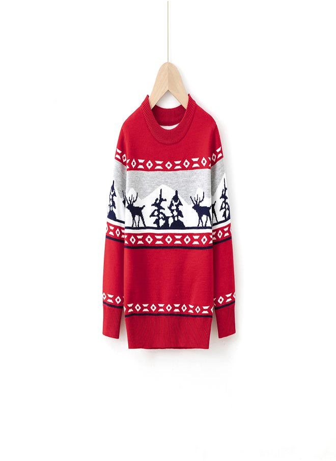 babyqlo Red Nordic Reindeer Knit Sweater  - Image 1