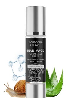 CONSCIOUS CHEMIST Snail Mucin Serum | 50ml | Barrier Repair Essence for Face, 97% Active Snail Mucin Filtrate, Betaine & Trehalose, For Dryness, Damaged Skin, Face Serum for Men & Women - Snail Magic  - Image 1