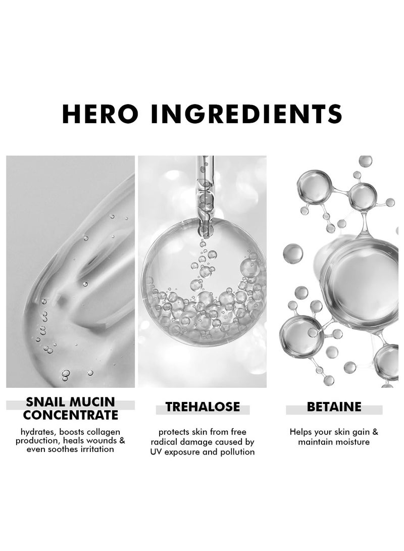 CONSCIOUS CHEMIST Snail Mucin Serum | 50ml | Barrier Repair Essence for Face, 97% Active Snail Mucin Filtrate, Betaine & Trehalose, For Dryness, Damaged Skin, Face Serum for Men & Women - Snail Magic  - Image 3