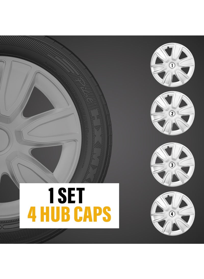 Generic 15 Inch Universal  Wheel Cup Set of 4 Pcs  Snap-On Rings Wheel Cover - WJ-5087-A-15  - Image 1
