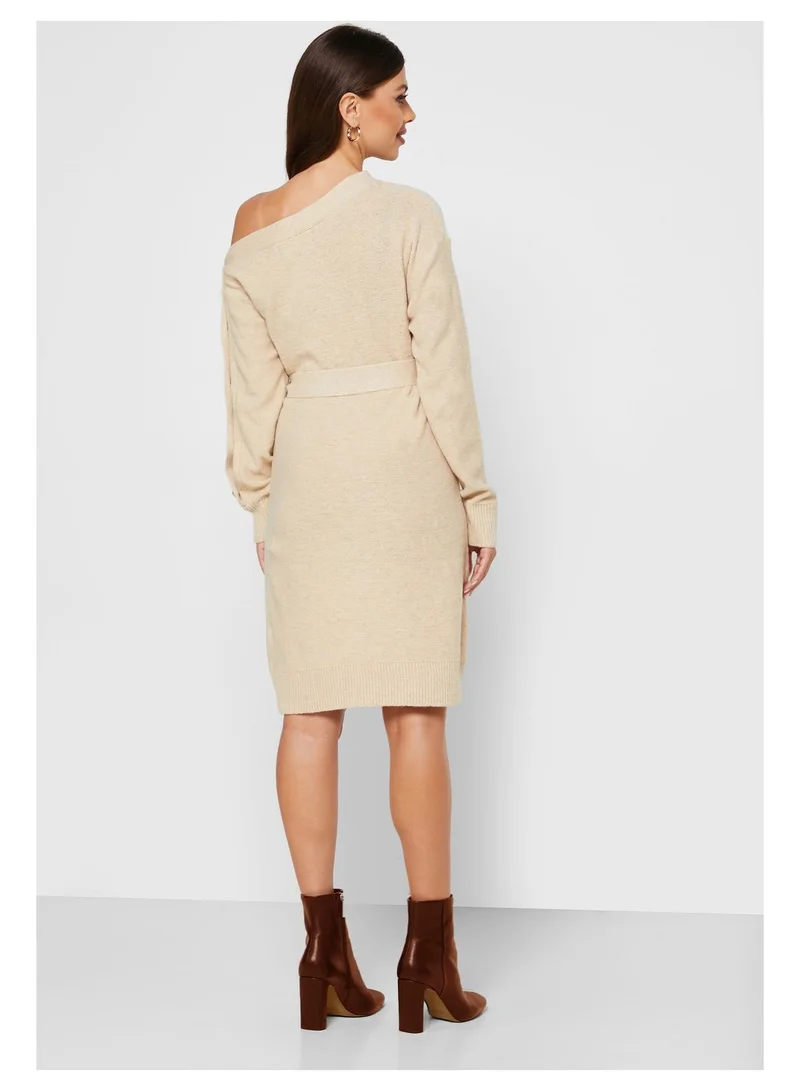 Little Mistress Little Mistress Cream Knit Dress