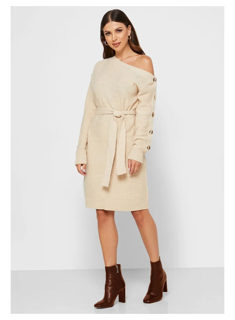 Little Mistress Little Mistress Cream Knit Dress