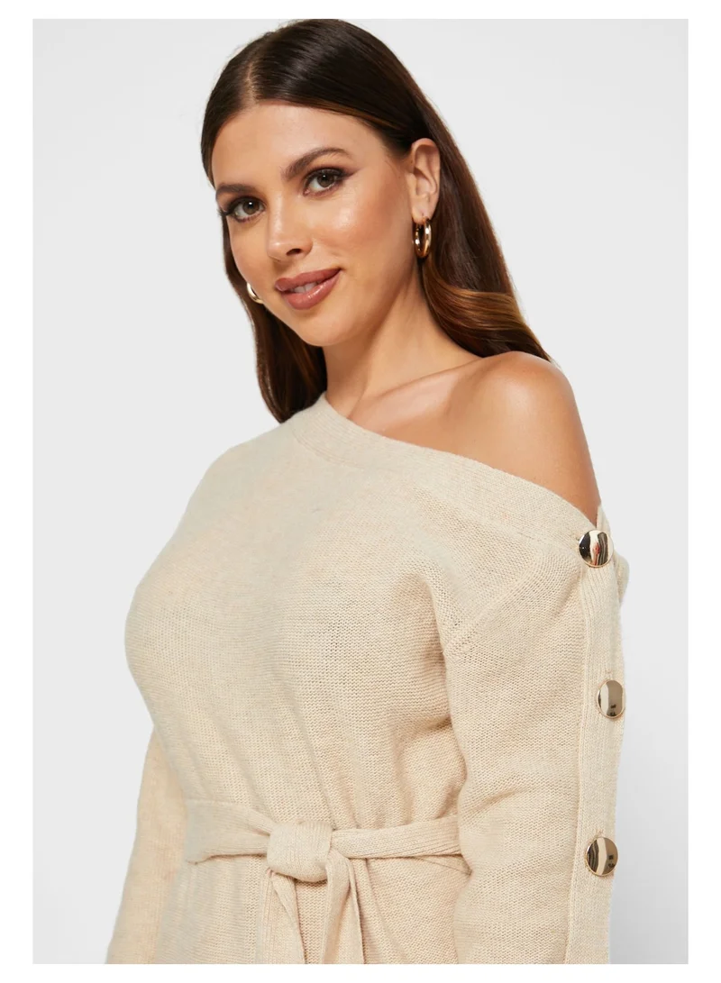 Little Mistress Little Mistress Cream Knit Dress