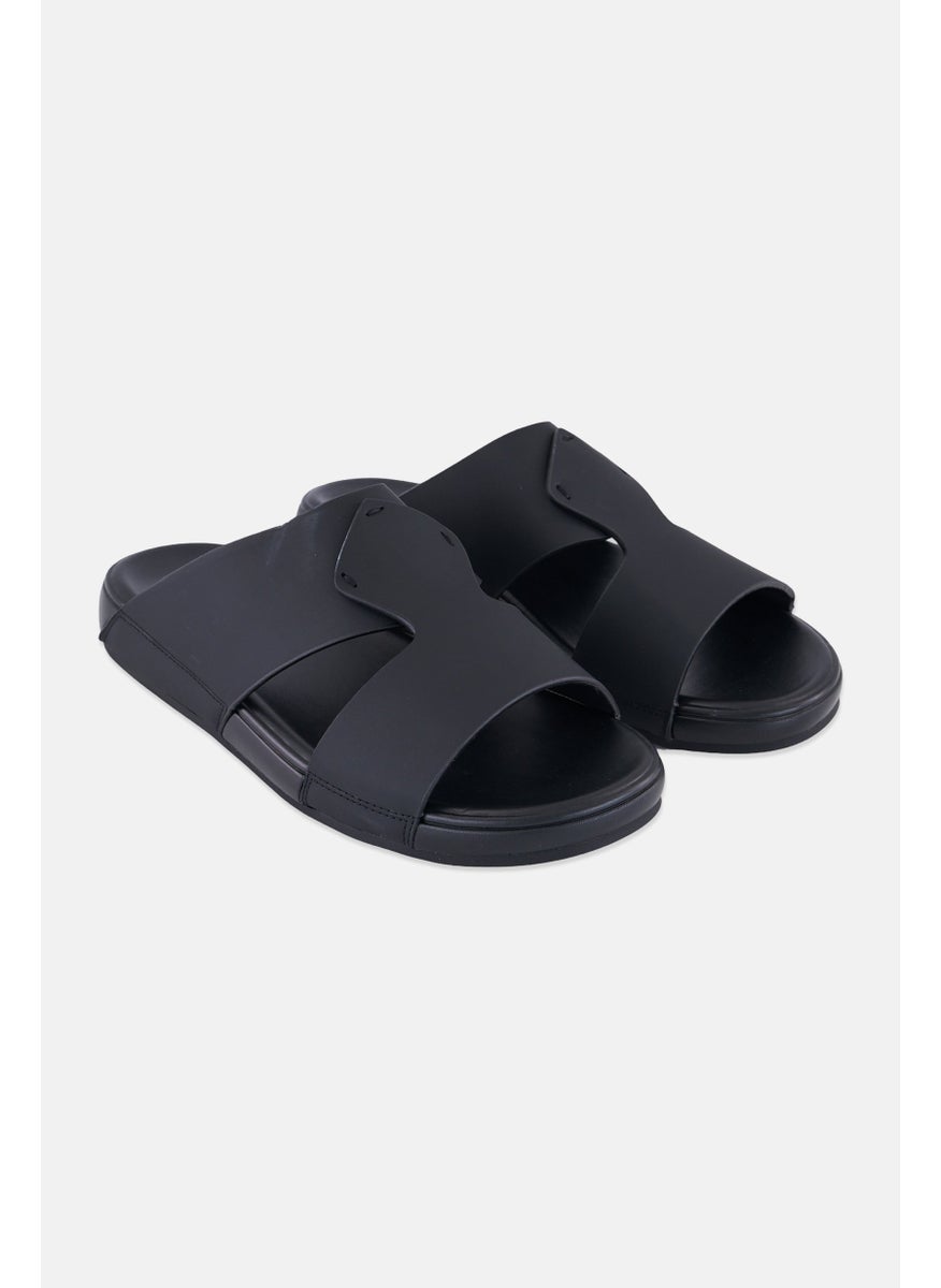 Algspar Men Slip On Arabic Sandals, Black  - Image 1