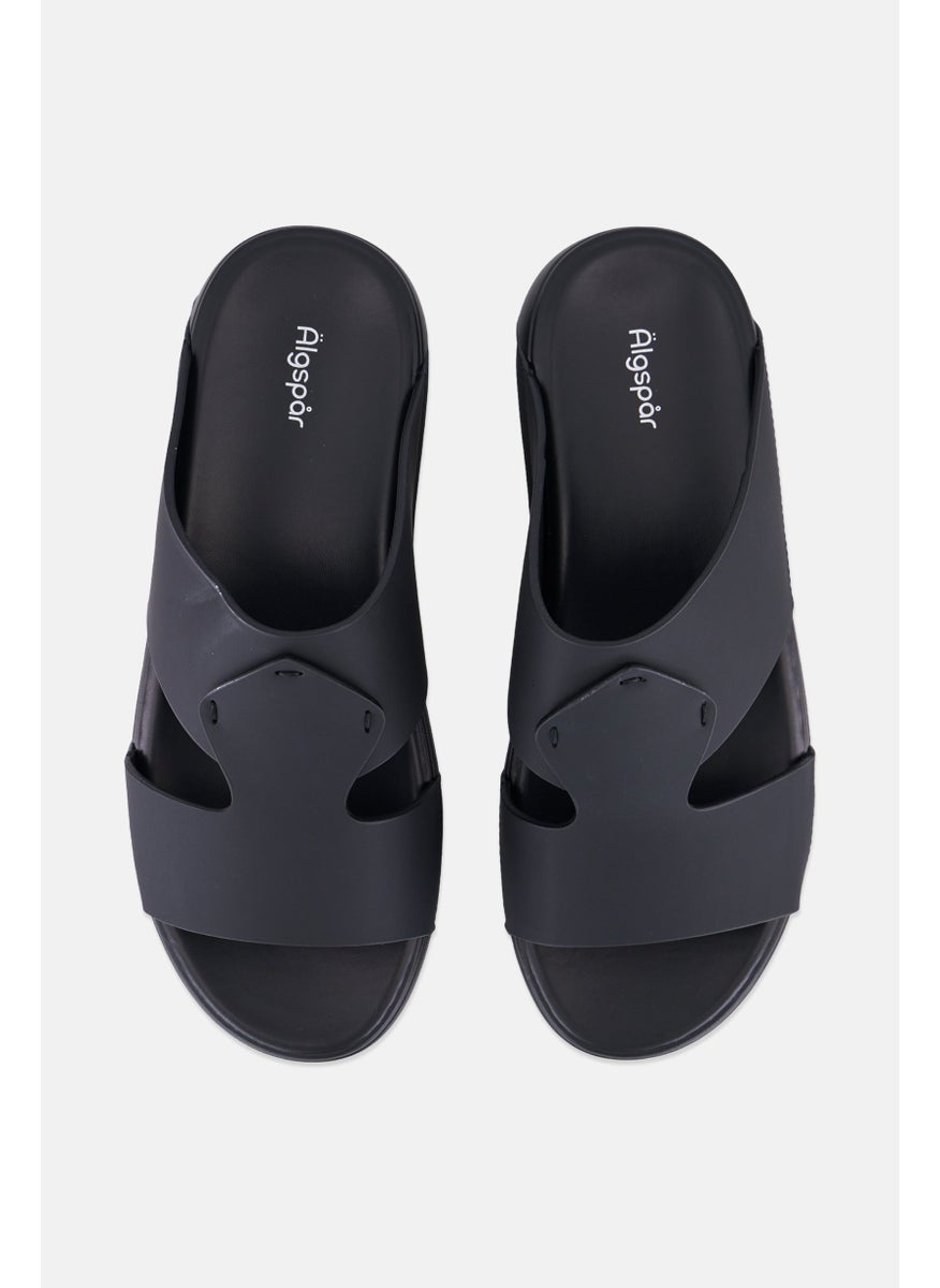 Algspar Men Slip On Arabic Sandals, Black  - Image 3