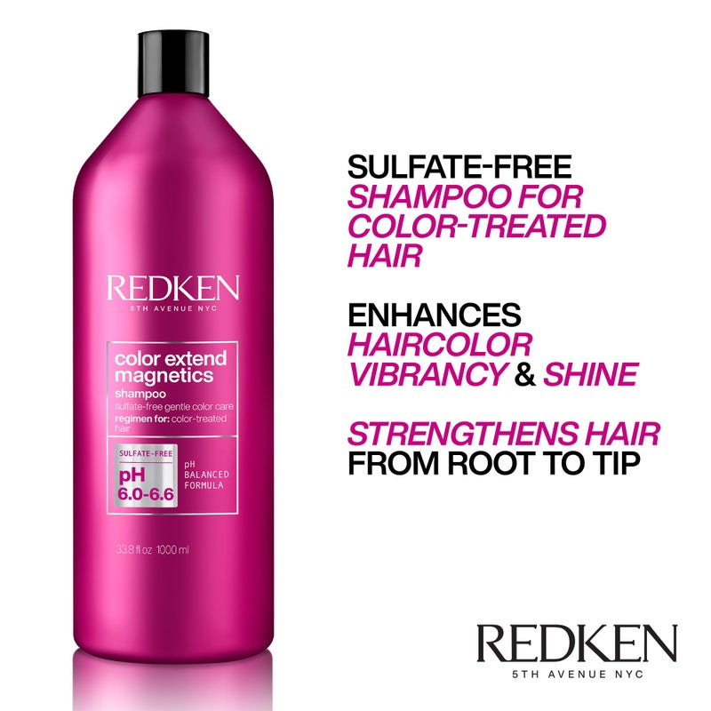 Redken Color Extend Magnetics Shampoo | For Color-Treated Hair | Gently Cleanses & Protects Color | With Amino Acid | Sulfate-Free | 33.8 Fl Oz - Image 3
