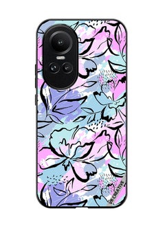 Protective Case Cover For Oppo Reno 10 Abstract Flowers Print Design Multicolour