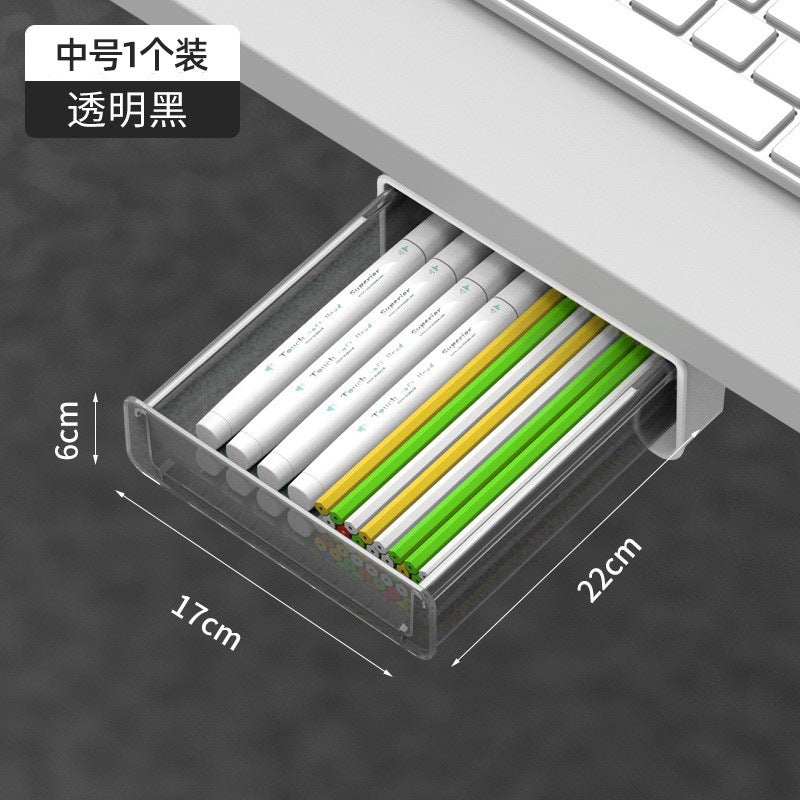 Under Desk Hidden Storage Box – Adhesive Plastic Organizer for Office and Dormitory - Image 1