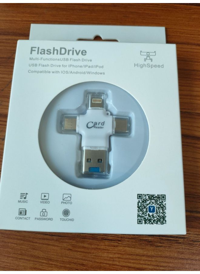 نيوترل قارئ بطاقات متعدد الوظائف OTG لأجهزة آي فون وأندرويد مع محول من نوع Type-C رباعي الواحد - Image 1