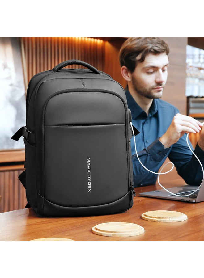 MARK RYDEN Marco Leiden Backpack For Men, Large Capacity, Casual Student Schoolbag, 17.3-inch Laptop Bag, Mr9191, Upgraded Classic Black Version - Image 5