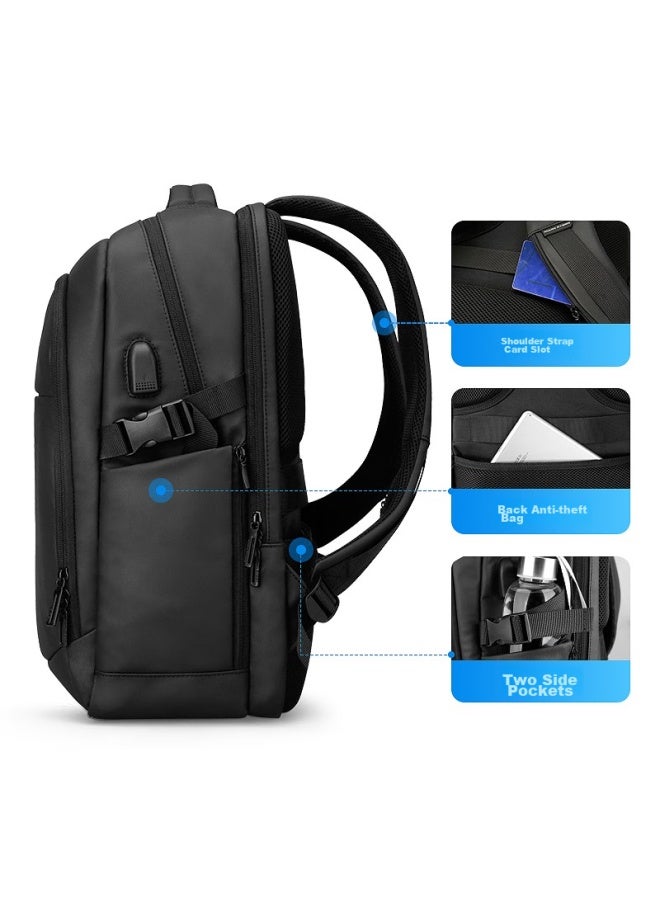 MARK RYDEN Marco Leiden Backpack For Men, Large Capacity, Casual Student Schoolbag, 17.3-inch Laptop Bag, Mr9191, Upgraded Classic Black Version - Image 3