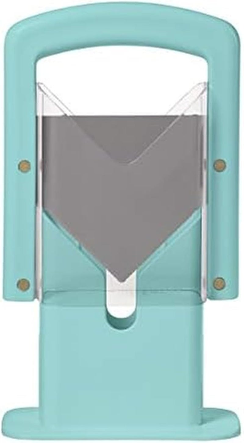 Hoan Bagel Guillotine Universal Slicer with Built In Safety Shield to Protect Fingers. Perfect for Smoothly Slicing Bagels, Buns, Muffins and More, Non Stick. 9.25 inch, Aqua Sky - Image 1