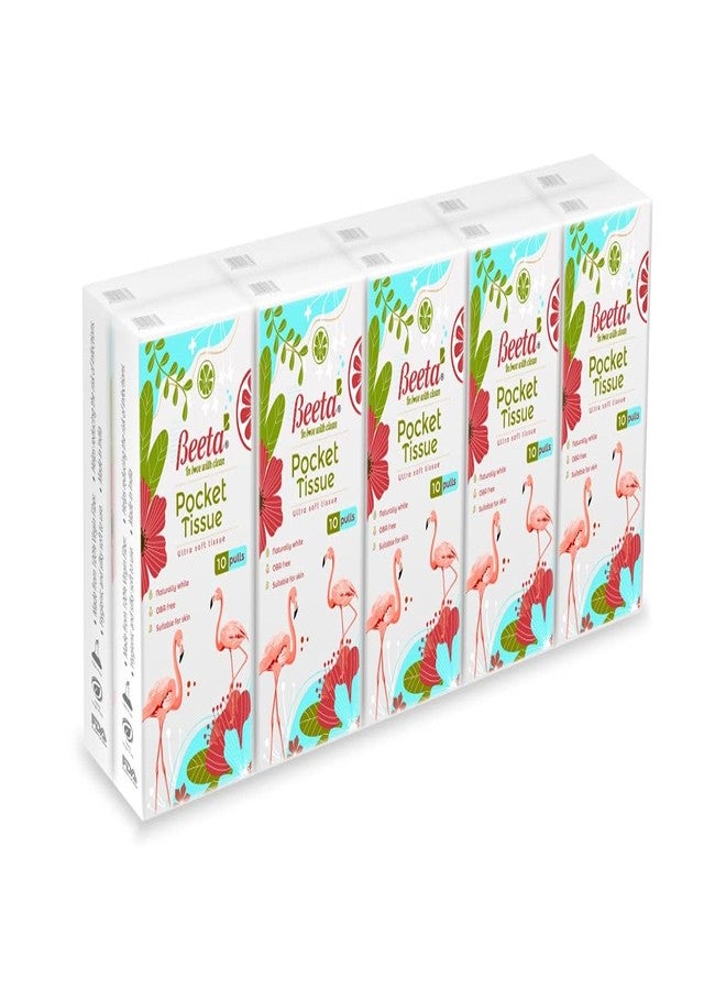 Beeta Pocket Tissue Handkerchief - 2 Ply (Pack of 10-10 Pulls, 20 Packs i.e. 200 Pulls) Soft and Highly Absorbent-100% Natural Cellulose FiberTissue - Image 5