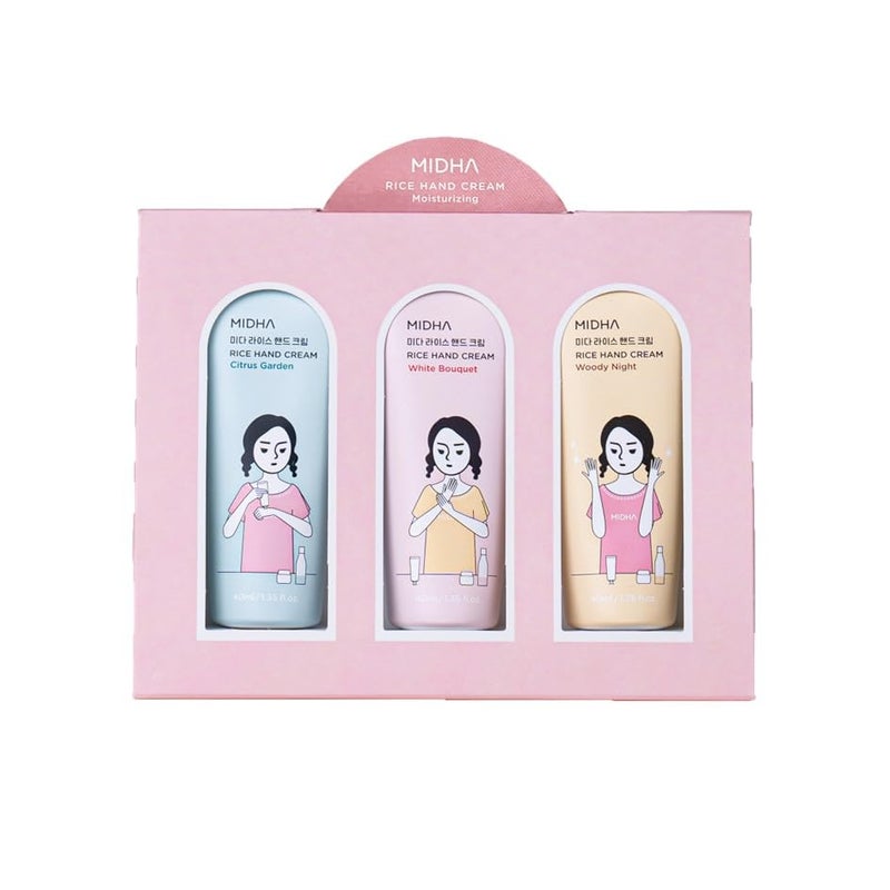 MIDHA Rice Hand Cream Set nonsticky but fresh finishing highly moisturizing perfumed