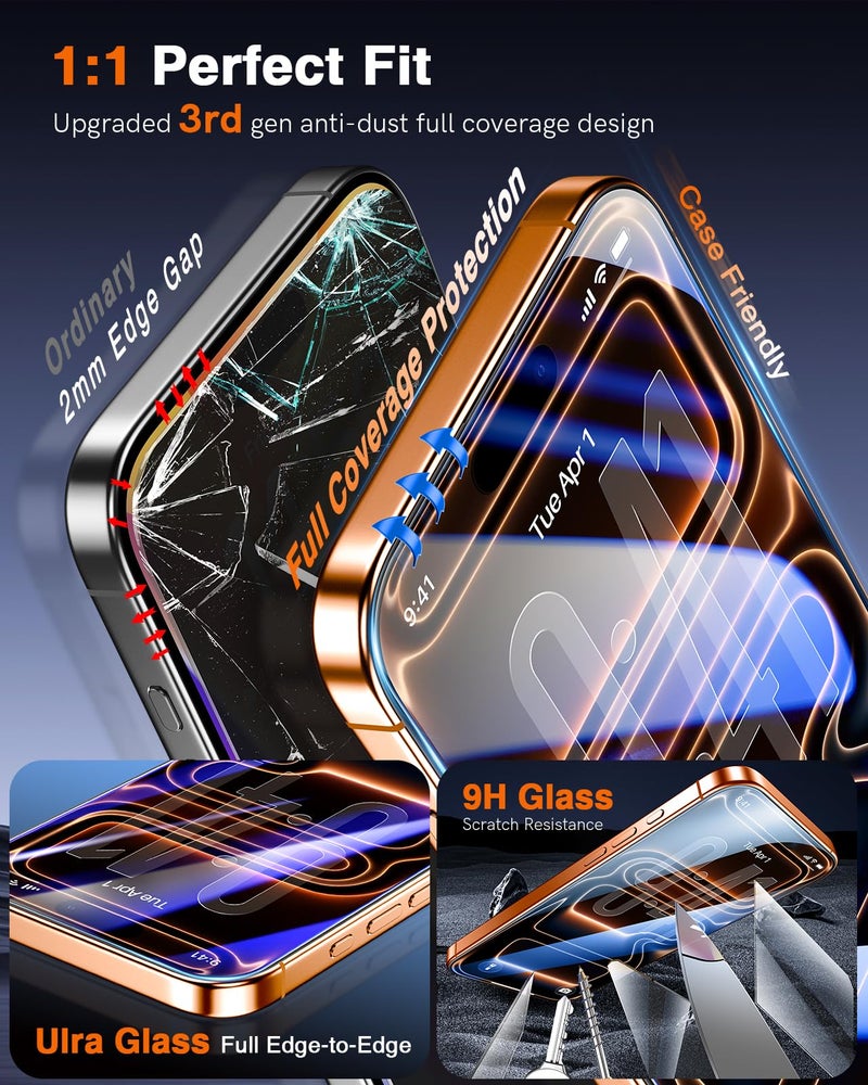 ال كي LK 2 Pack for iPhone 17 Pro Max/iPhone 16 Pro Max Screen Protector - Image 5