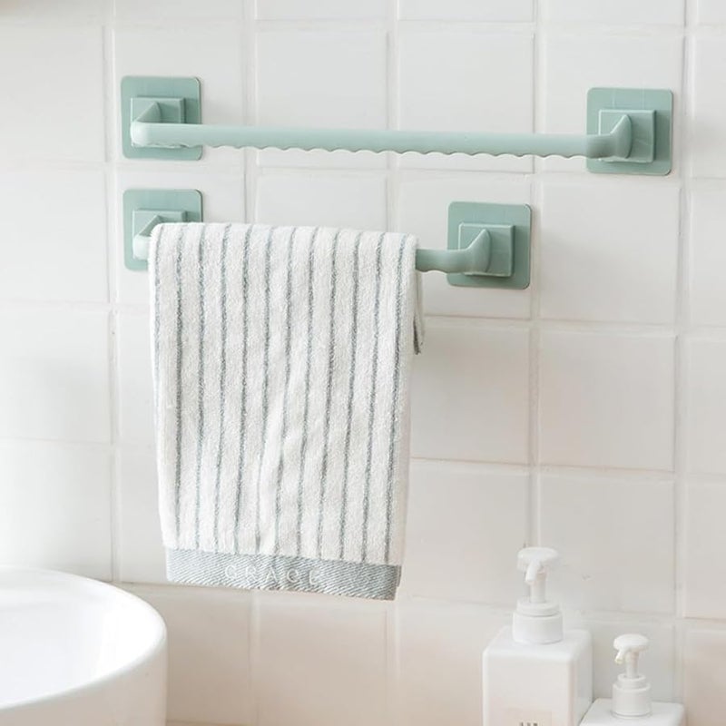 Plastic Wall Mount Towel Rack Holder Space Saving Bathroom Kitchen Closet Accessory - Image 3