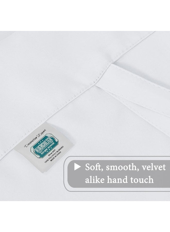 H.VERSAILTEX HVERSAILTEX Pure White Curtain Thermal Insulated Tie Up Window Shade Light Blocking Curtains for Bathroom Rod Pocket Panel 42in Wide by 63in Long - Image 5