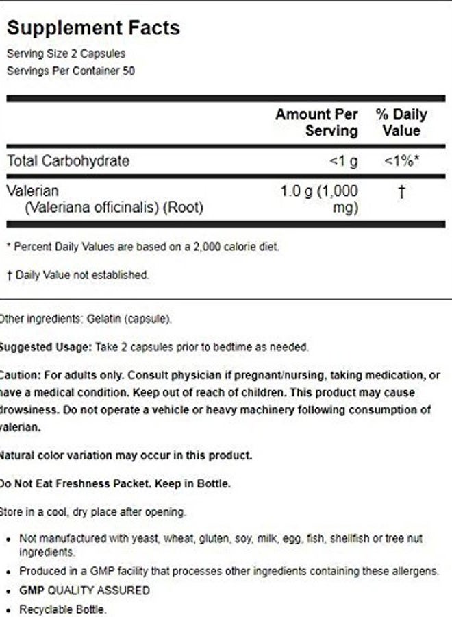 now Foods Valerian Root - 500mg, 100 Count - Image 2