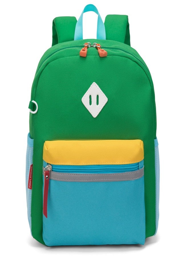 HawLander Little Kids Backpack for Boys or Girls, Toddler School Bag Fits 3 to 6 years old, Green Yellow, Small 15 Inch, Daypack Backpacks - Image 1