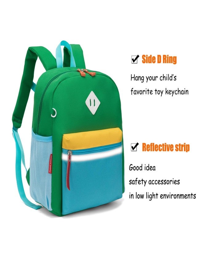 HawLander Little Kids Backpack for Boys or Girls, Toddler School Bag Fits 3 to 6 years old, Green Yellow, Small 15 Inch, Daypack Backpacks - Image 2