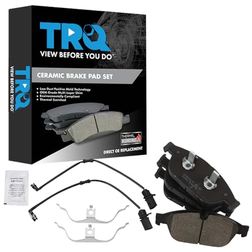 TRQ Front Brake Pads Ceramic Compatible with 2016-2018 Audi A6 2012-2018 A6 Quattro A7 Quattro 2011-2014 A8 Quattro - Image 1