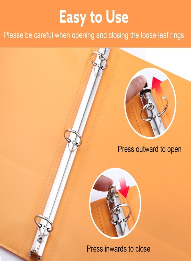 Thboxes 3 Ring Binder, 6 Pack 1 Inch Binder with 2 Interior Pockets Clear View Binder, 175 Sheet Capacity, Round Ring Binders for Office, School, Home Binder Supplies (6 Colors) - Image 5