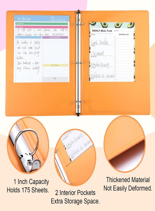 Thboxes 3 Ring Binder, 6 Pack 1 Inch Binder with 2 Interior Pockets Clear View Binder, 175 Sheet Capacity, Round Ring Binders for Office, School, Home Binder Supplies (6 Colors) - Image 4