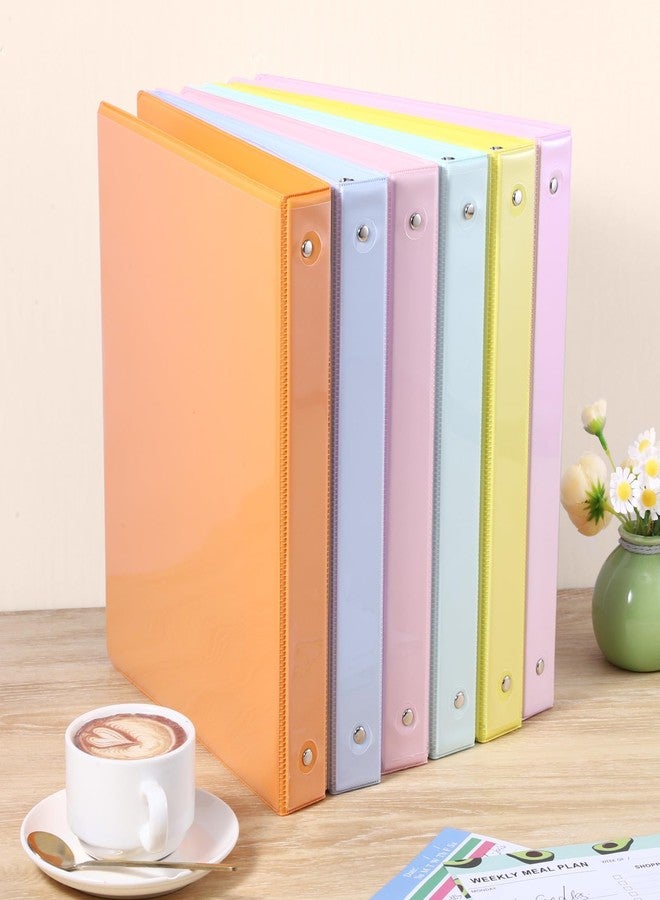 Thboxes 3 Ring Binder, 6 Pack 1 Inch Binder with 2 Interior Pockets Clear View Binder, 175 Sheet Capacity, Round Ring Binders for Office, School, Home Binder Supplies (6 Colors) - Image 2