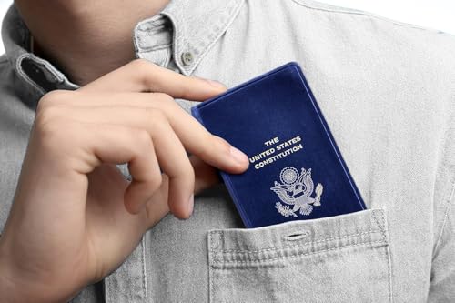 Graphic Image The United States Constitution and Related Documents | Published and Bound in the USA | Genuine Leather Soft Cover | Pocket Size (3.13" x 5.25", Indigo) - Image 3