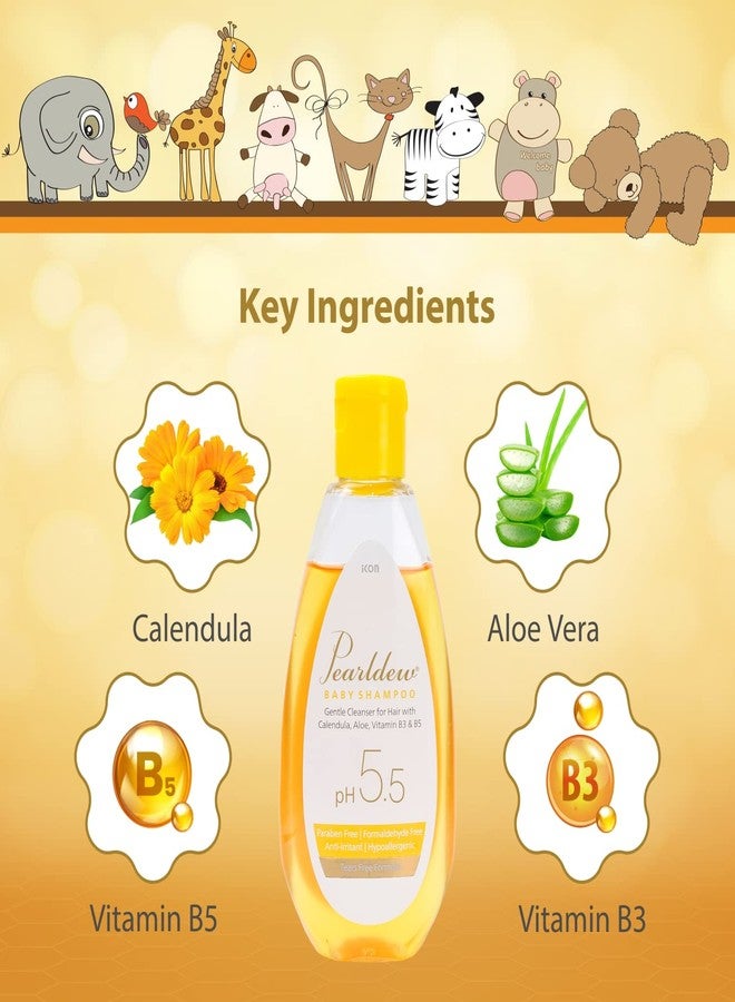 Pearldew Baby Shampoo 100 ml | With Calendula, Aloe Vera, and Vitamin B3 & B5 | pH 5.5 | Paraben Free | Sulphate Free | Formaldehyde Free | Pure & Gentle Tears Free Formula (Pack of 2) - Image 5