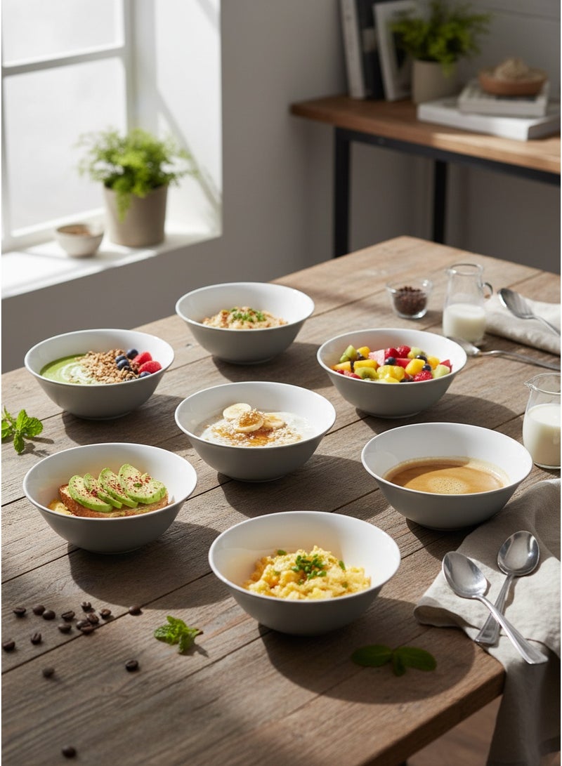 British Chef 6 Pieces Plain White Soup Bowl Set | Dishwasher & Microwave Safe | Chip & Scratch Resistant | 100% Vegetarian & Bone Ash-Free, White - Image 5