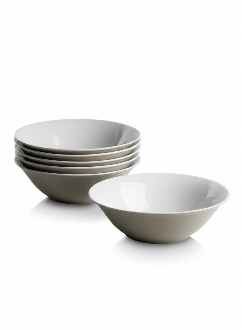 British Chef 6 Pieces Plain White Soup Bowl Set | Dishwasher & Microwave Safe | Chip & Scratch Resistant | 100% Vegetarian & Bone Ash-Free, White - Image 1