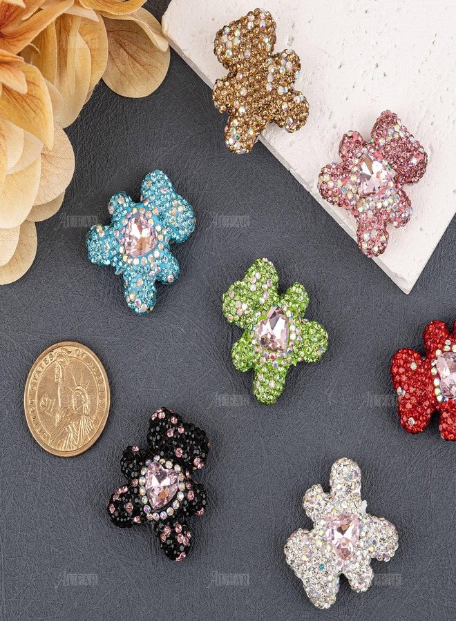 AUEAR, 8 Pack Rhinestone Focal Beads for Beadable Pens, Bear Shaped Bling Glitter Sparkle Diamond Large Spacer Beads for Jewelry Bracelet DIY Crafts Keychain Making - Image 5