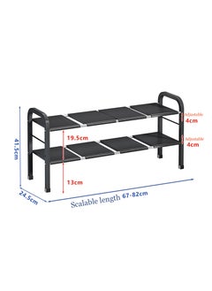 Magic Park Under Sink Kitchen Rack Cabinet Shelf Organizer 2 Tier Kitchen Sink Dish Rack with 8 Removable Panels Under Shelf Storage Organize Holder for Kitchen Bathroom Black  - Image 4