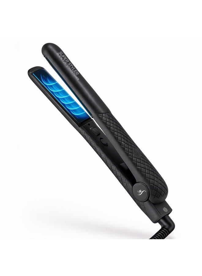 Herstyler Superstyler Onyx Ceramic Flat Iron | Ceramic Hair Straightener With Adjustable Temperature | Travel-friendly Dual Voltage Flat Iron | Because First Impressions Count