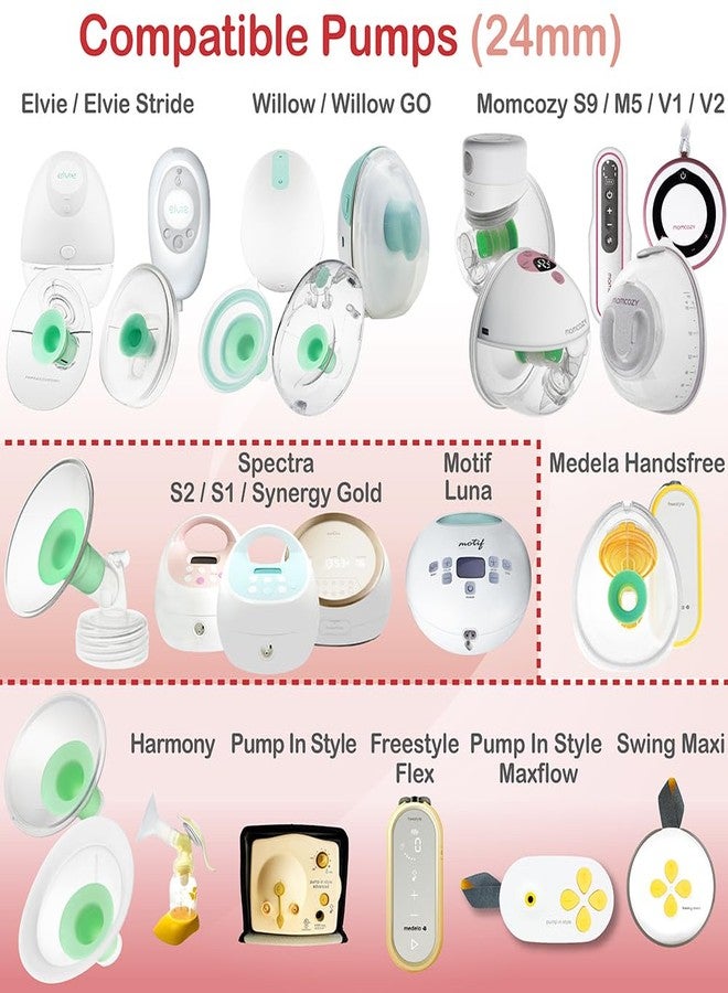 Nenesupply 1st Generation 19mm Flange Insert Compatible with Elvie Flange Pump Parts Elvie Stride Flange Medela Spectra Momcozy Flange Willow Reduce 24mm to 19mm Use as Elvie Inserts Medela Insert - Image 5