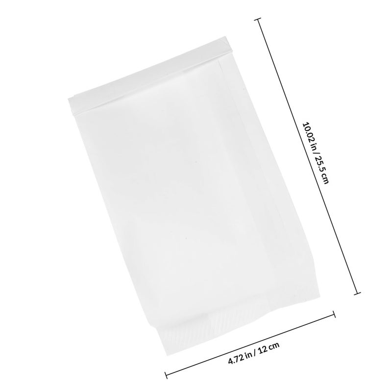 White Greaseproof Kraft Paper Bags 10x5 Inch Sealable For Bakery Sandwich Food Packing 25pcs - Image 3