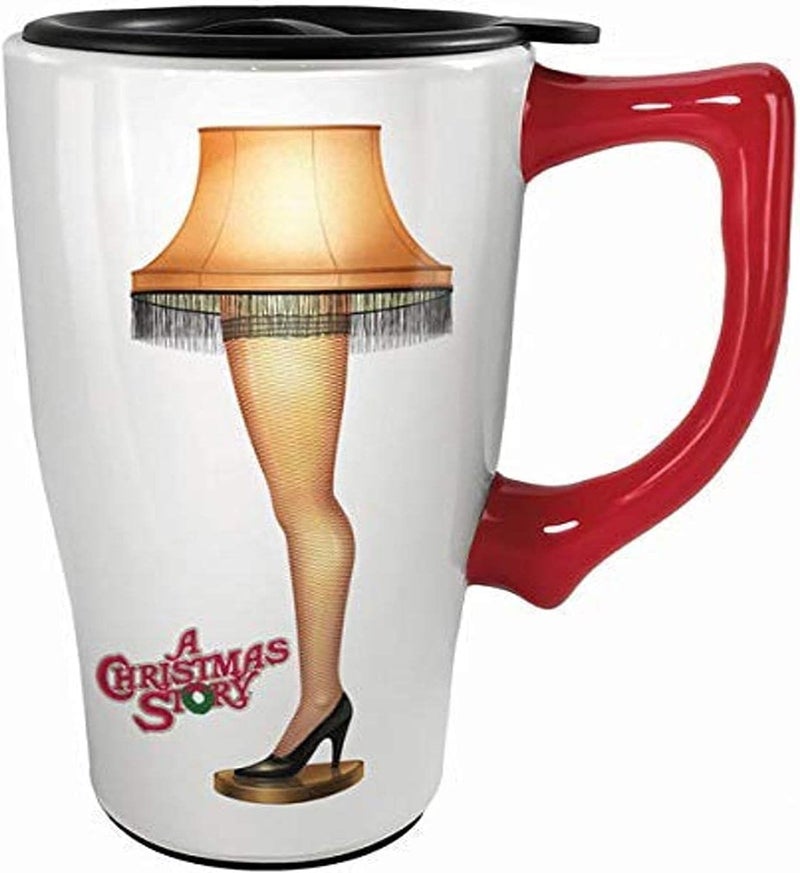 Spoontiques  12815 Spoontiques A Christmas Story Leg Lamp Ceramic Travel Mug 18 ounces White - Image 1