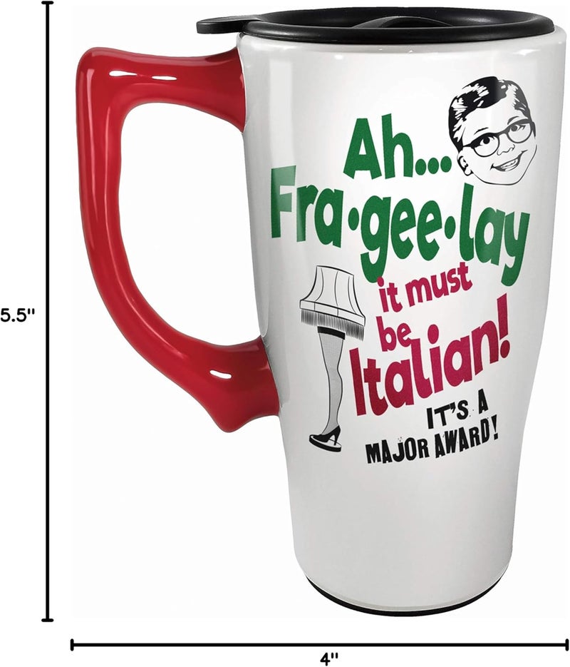 Spoontiques  12815 Spoontiques A Christmas Story Leg Lamp Ceramic Travel Mug 18 ounces White - Image 3