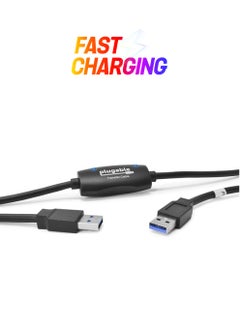 Plugable USB 3.0 Transfer Cable, Unlimited Use, Transfer Data Between 2 Windows PC's, Compatible with Windows 11, 10, 8.1, 8, 7, Vista, XP, Bravura Easy Computer Sync Software Included  - Image 1
