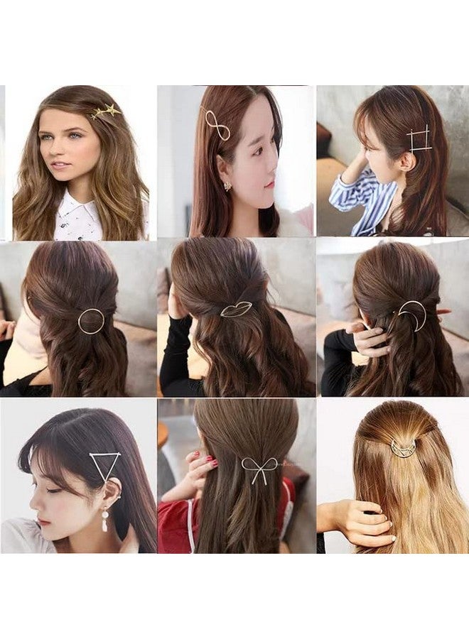 لا بيلزا مشابك شعر معدنية هندسية مجوفة من La Belleza | دبابيس شعر | Juda Maker | دبابيس كعكة | مشابك شعر ومشابك شعر إكسسوارات شعر للبنات الصغيرات والفتيات والنساء (روديوم) - Image 3