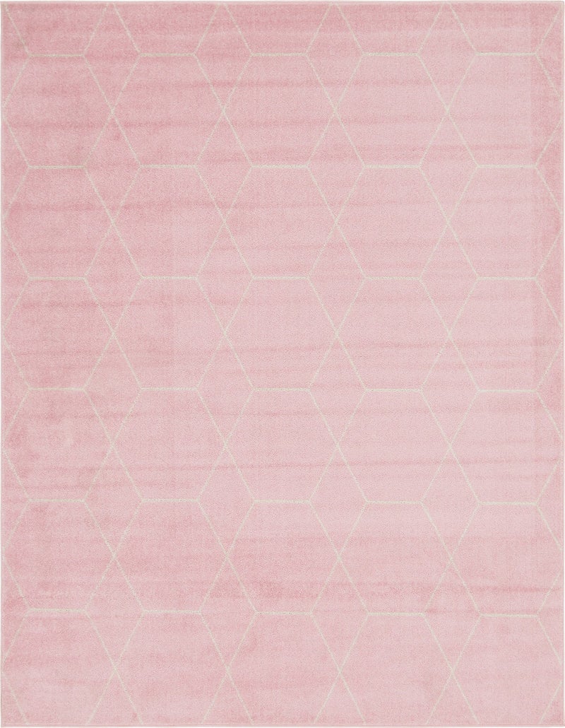 Unique Loom Trellis Frieze Collection Area Rug  Geometric 8 x 10 Light Pink Ivory