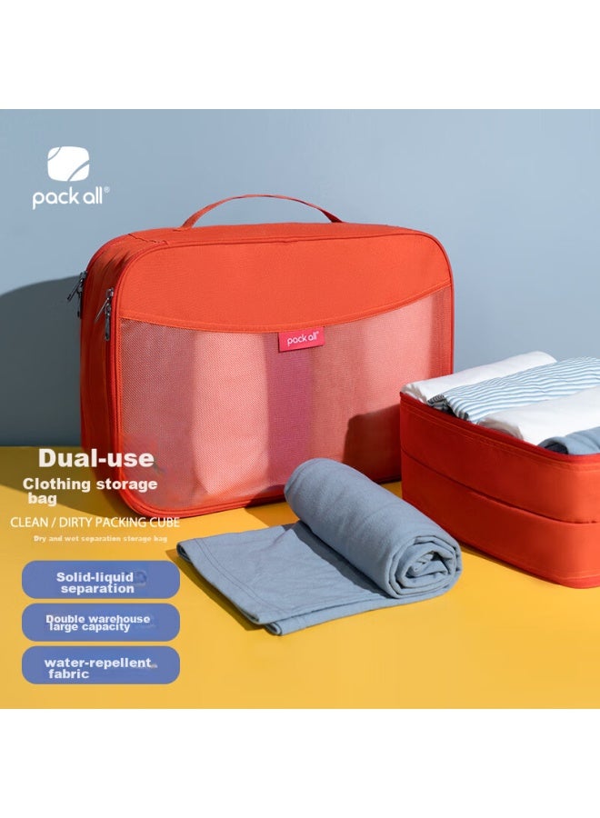 Pack All Large Capacity Portable Handheld Beach Bag With Dry And Wet Separation For Clothes Storage, Medium Size M, Orange - Image 1