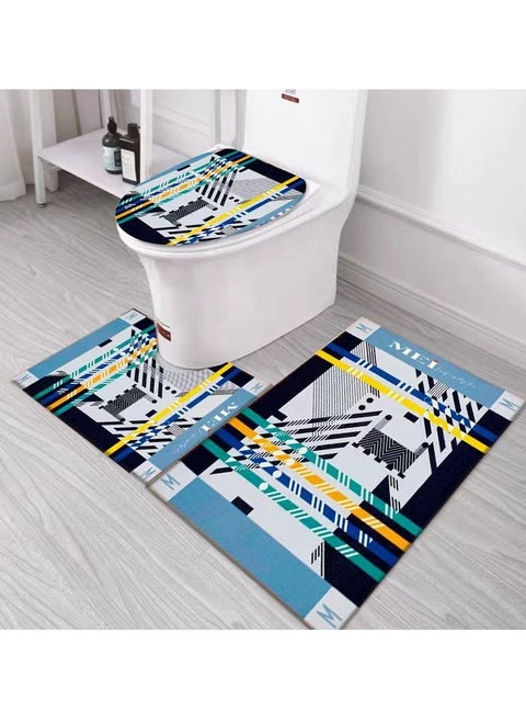3 PCS Set Of Non Slip Bathroom Rug Made With Soft Material  Which Fit Around Most Toilets With Beautiful Design